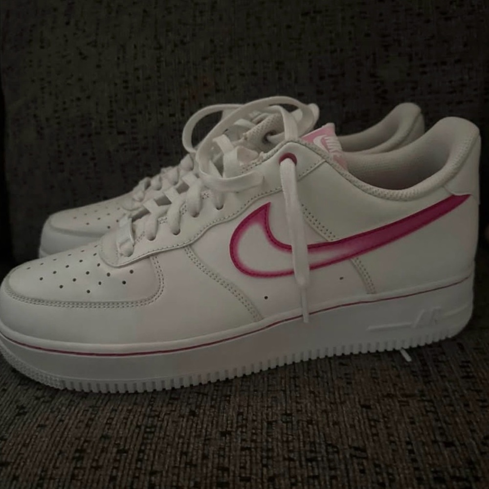 Nike White Sneakers with Pink Air Force 1